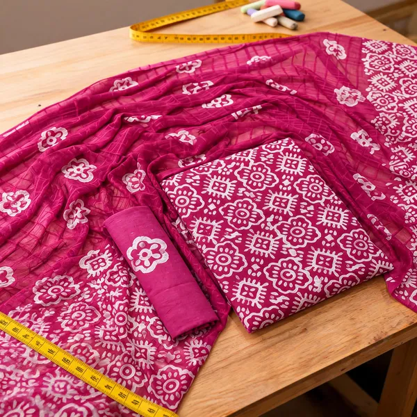 Aahoo_Berry_Pink_Pure_Cotton_Hand_Batik_Tie_Dye_Block_Suit