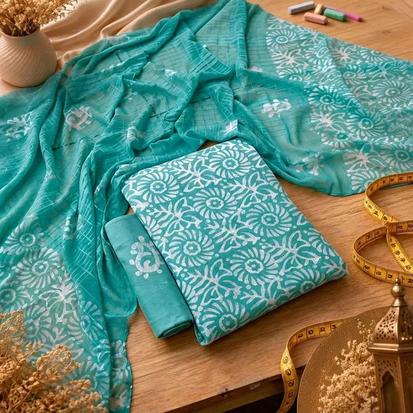 Aahoo_Aqua_Blue_Pure_Cotton_Hand_Batik_Tie_Dye_Block_Suit