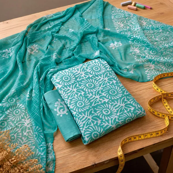 Aahoo_Aqua_Blue_Pure_Cotton_Hand_Batik_Tie_Dye_Block_Suit
