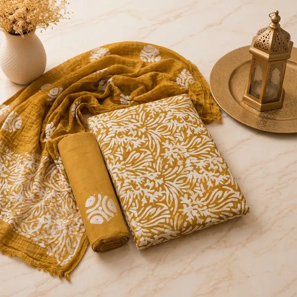 Aahoo_Mustard_Yellow_Pure_Cotton_Hand_Batik_Tie_Dye_Block_Suit