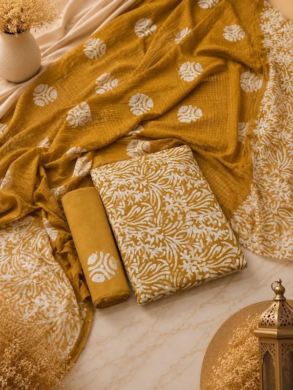 Aahoo_Mustard_Yellow_Pure_Cotton_Hand_Batik_Tie_Dye_Block_Suit