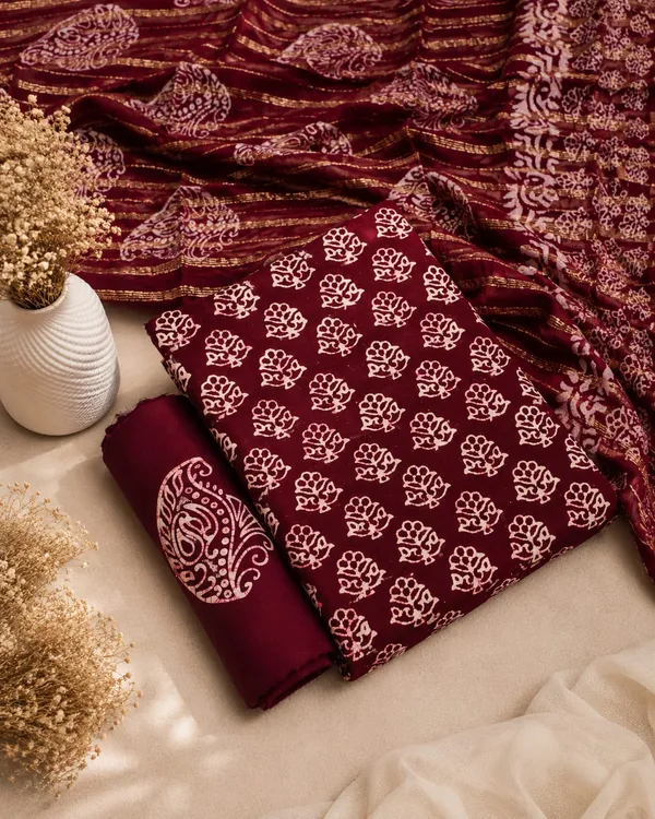 Aahoo_Royal_Wine_Copper_Batik_Reyon_Dark_Colour_Dress_Material