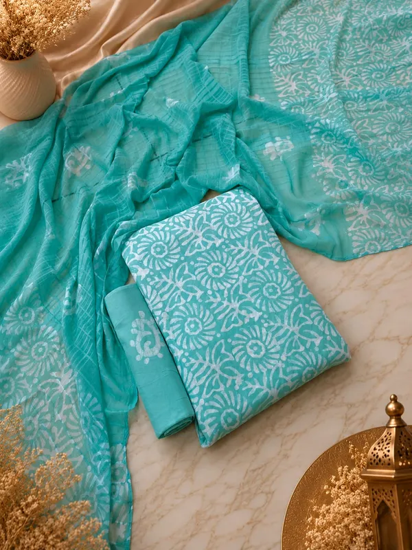 Aahoo_Aqua_Blue_Pure_Cotton_Hand_Batik_Tie_Dye_Block_Suit
