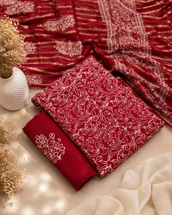 Aahoo_Ruby_Bloom_Copper_Batik_Reyon_Dark_Colour_Dress_Material