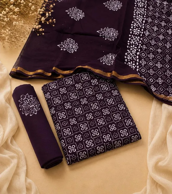 Pure_Cotton_Copper_Batik_Heavy_Suits_💜_Royal_Plum