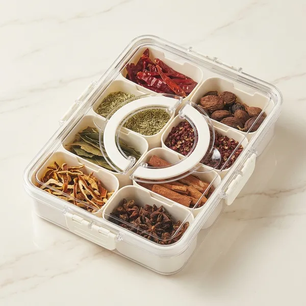 White_Plastic_8-Section_Spice_Storage_Box