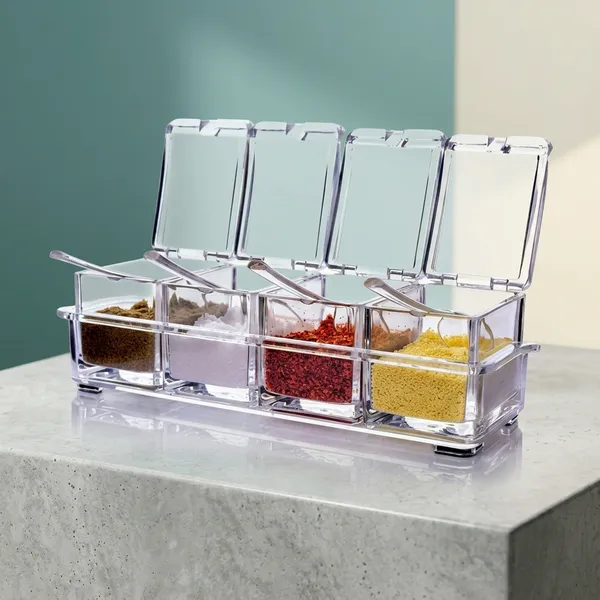 White_Acrylic_4-Compartment_Spice_Jar_Set_With_Hinged_Lids