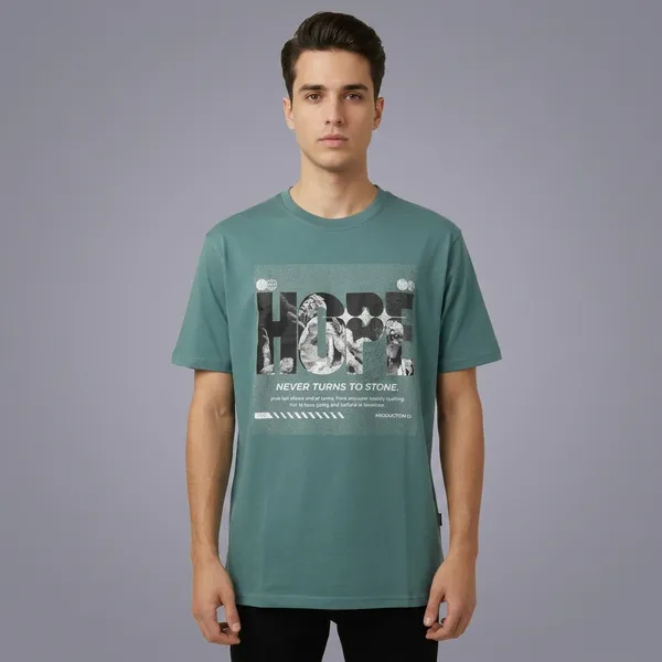 Teal_Green_Cotton_Premium_Graphic_Print_T-Shirt_For_Men