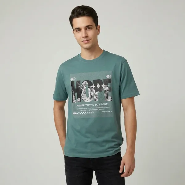 Teal_Green_Cotton_Premium_Graphic_Print_T-Shirt_For_Men