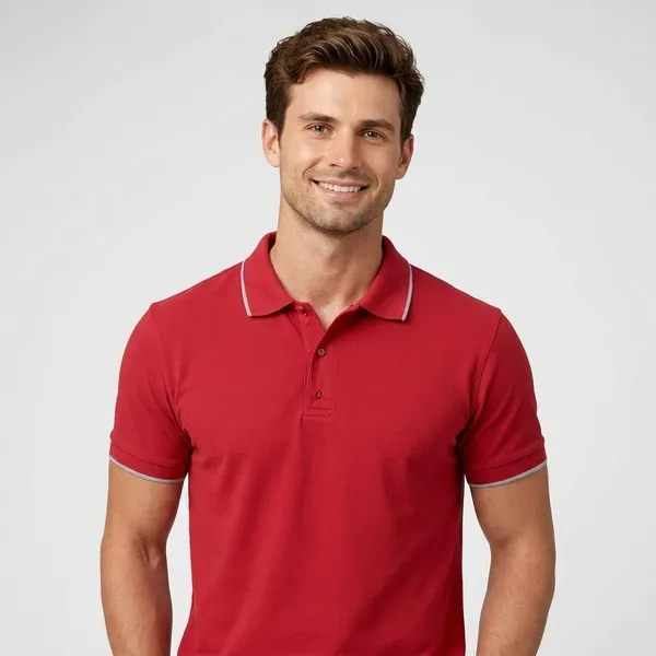 Red_Cotton_Premium_Contrast_Tipping_Polo_T-Shirt_For_Men