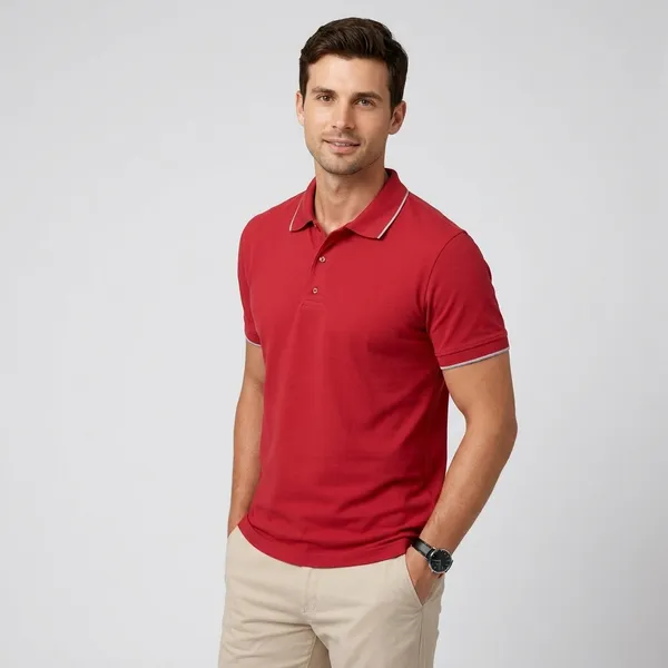 Red_Cotton_Premium_Contrast_Tipping_Polo_T-Shirt_For_Men