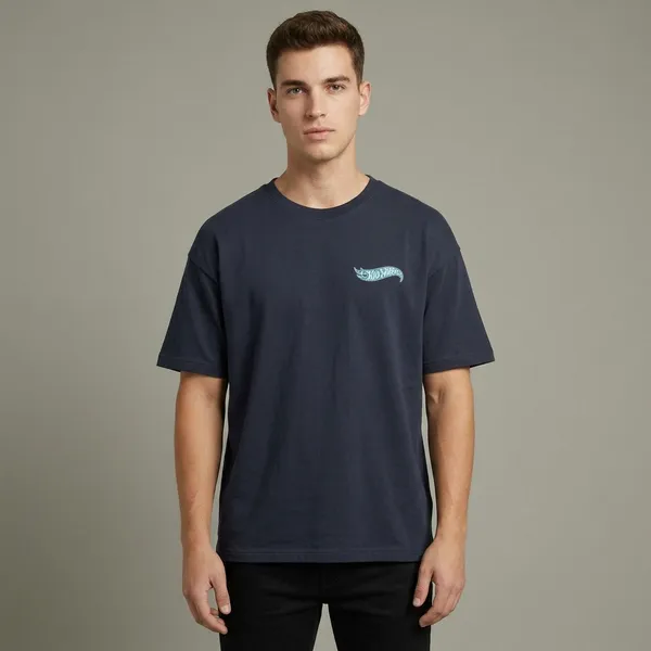 Navy_Blue_French_Terry_Oversized_Whale_Embroidery_T-Shirt_For_Men
