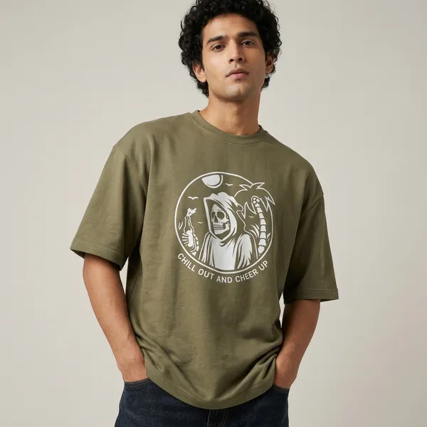 Olive_Green_French_Terry_Oversized_Graphic_Print_T-Shirt_For_Men