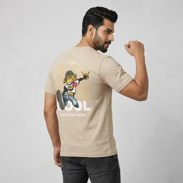 Beige_French_Terry_Crew_Neck_Graphic_Print_T-Shirt_For_Men