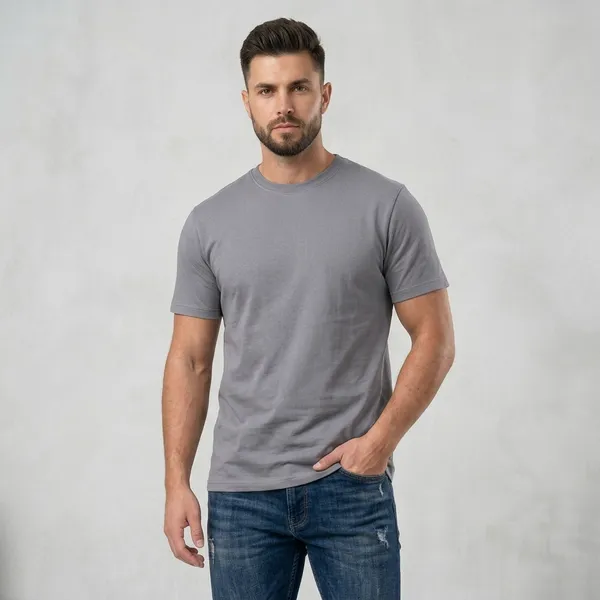 Grey_French_Terry_Round_Neck_Graphic_Print_T-Shirt_For_Men