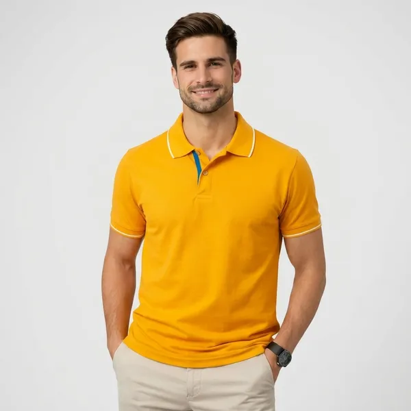 Yellow_Cotton_Premium_Tipped_Collar_Polo_T-Shirt_For_Men