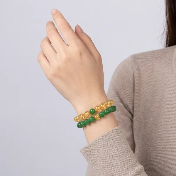 citrine_and_green_Jade_combination_Bracelet