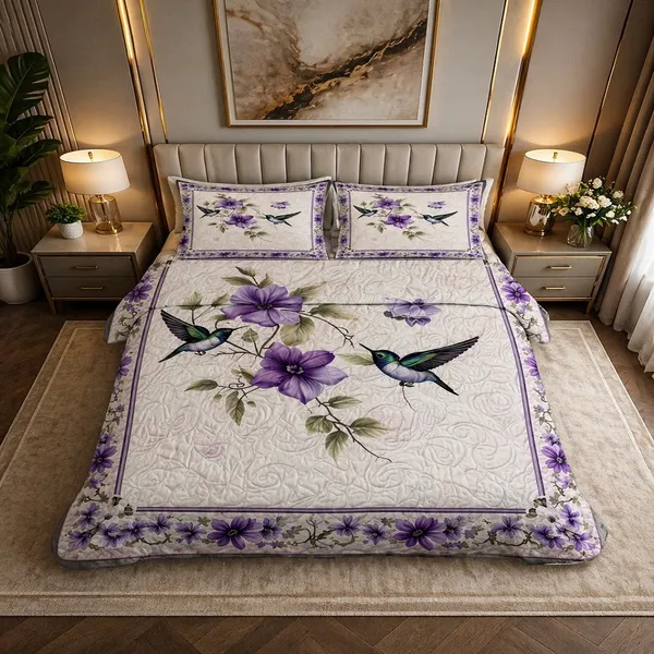 7D_Digital__Purple_Birds__Queen_size_Bedsheet_(Buy_1_Get_1)