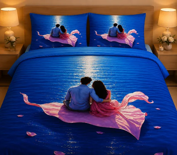7D_Digital_Romantic_Couples_Queen_size_Bedsheet_(Buy_1_Get_1)