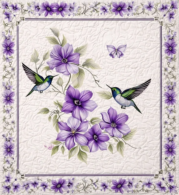 7D_Digital__Purple_Birds__Queen_size_Bedsheet_(Buy_1_Get_1)