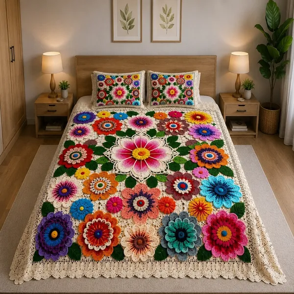 7D_Premium_Embroidery_Look_Printed_Queen_size_Cotton_Bedsheet_with_2_Pillow_covers_