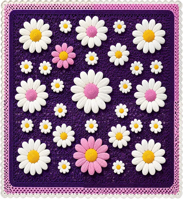 7D_Premium_Purple_Floral_Embroidery_Look_printed_Cotton_Queen_size_Bedsheet_with_2_Pillow_cover_