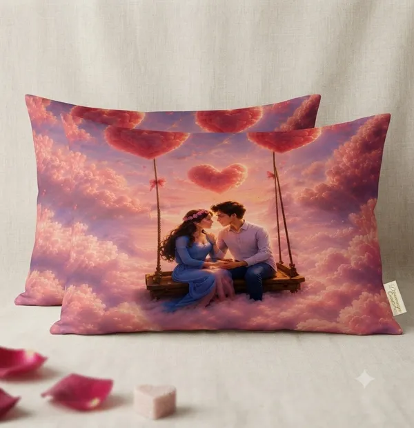 7D_Premium_Romantic_Couples_Printed_Cotton_Queen_size_Bedsheet_with_2_Pillow_covers_