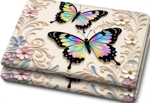7D_Digital_Magical_Rainbow_Butterfly__Queen_size_Bedsheet_(Buy_1_Get_1)