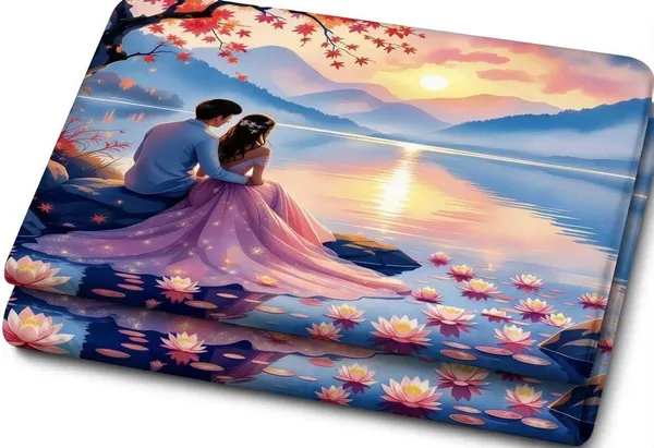 7D_Digital_Romantic_Sunset__Queen_size_Bedsheet_(Buy_1_Get_1)