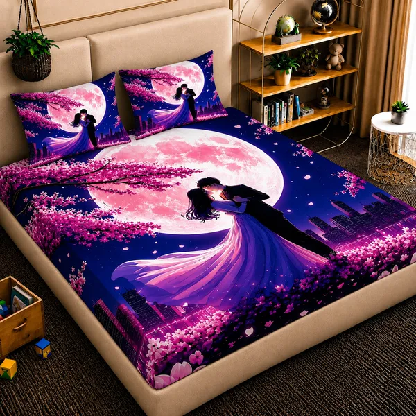 7D_Digital_Printed_Purple_Home_Collective_Cotton_Double_Bedsheet_With_2_Pillow_Covers_(20*30_Inches)_For_Home_Bedroom