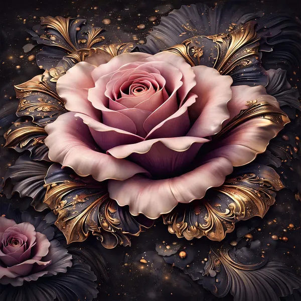 7D_Digital_Beautiful_Pink_Rose__Queen_size_Bedsheet_(Buy_1_Get_1)
