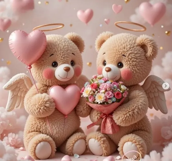 7D_Digital_Cute_Brown_Teddy's_Queen_size_Bedsheet_(Buy_1_Get_1)