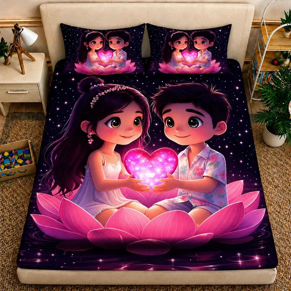7D_Digital_Dreamy_Couples__Queen_size_Bedsheet_(Buy_1_Get_1)