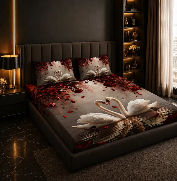 7D_Digital_Printed_Swan_Home_Collective_Cotton_Double_Bedsheet_With_2_Pillow_Covers_(20*30_Inches)_For_Home_Bedroom