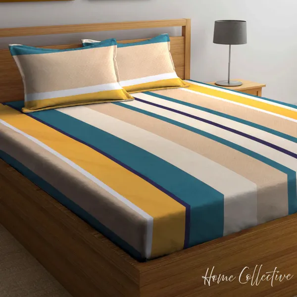 Premium_Cotton__King_size_Elastic_Fitted_Bedsheet_with_2_Pillow_covers_(Buy_1_Get_1_Free_)