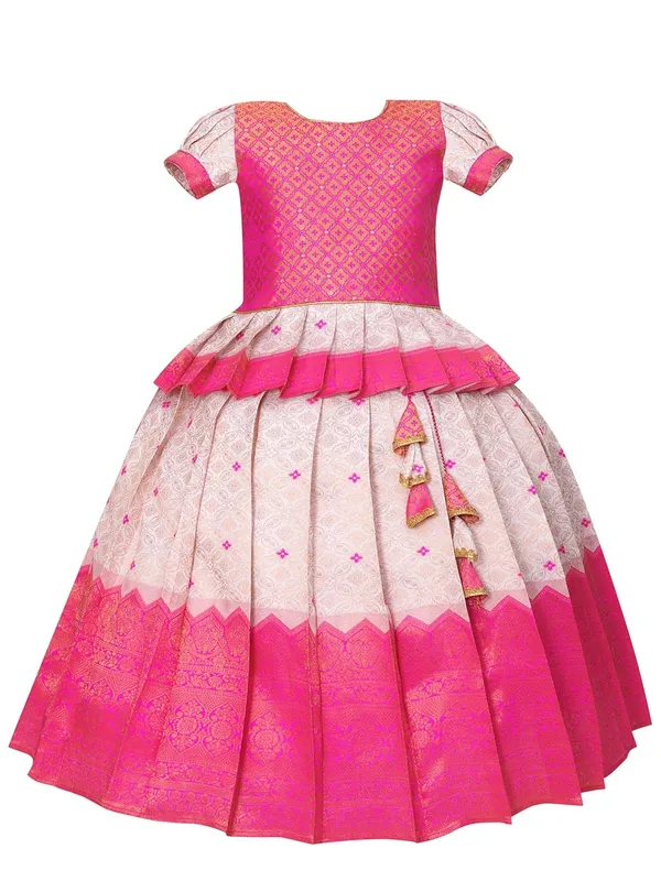 South_Indian_Pattu_Pavadai_Lehenga_Choli_For_Baby_Girls