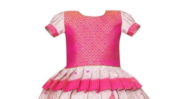 South_Indian_Pattu_Pavadai_Lehenga_Choli_For_Baby_Girls