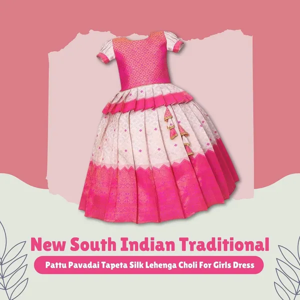 South_Indian_Pattu_Pavadai_Lehenga_Choli_For_Baby_Girls