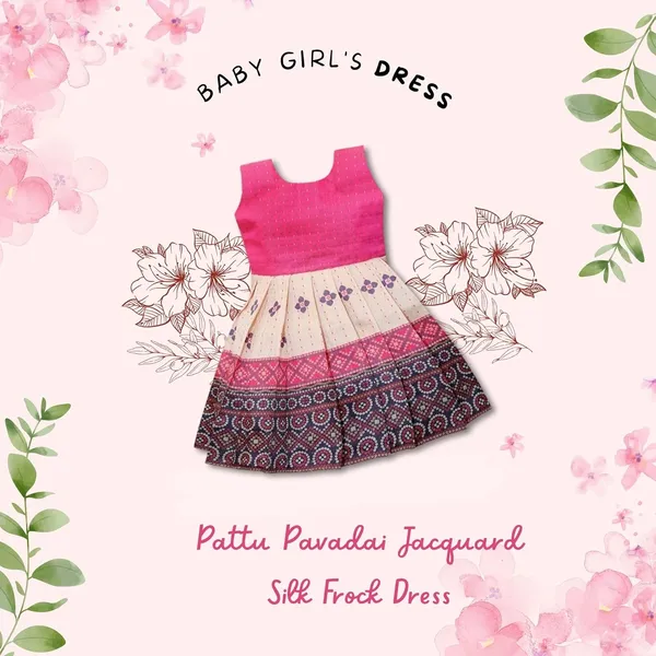 Girls_Jacquard_Silk_Frock_Dress