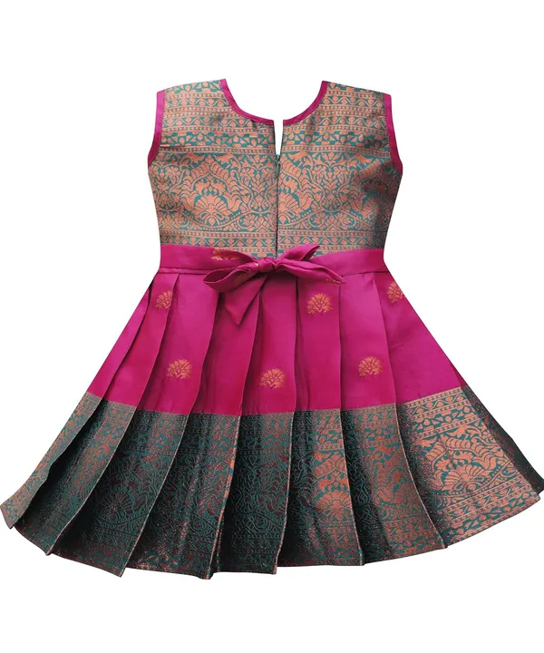 South_Indian_Pattu_Pavadai_Lehenga_Choli_For_Baby_Girls