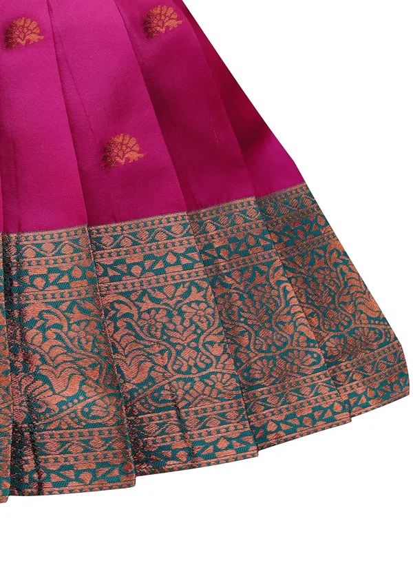 South_Indian_Pattu_Pavadai_Lehenga_Choli_For_Baby_Girls