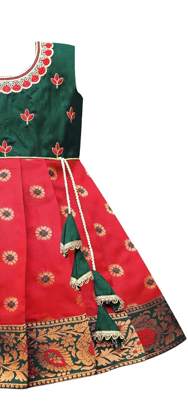 South_Indian_Jacquard_Silk_Frock_Dress