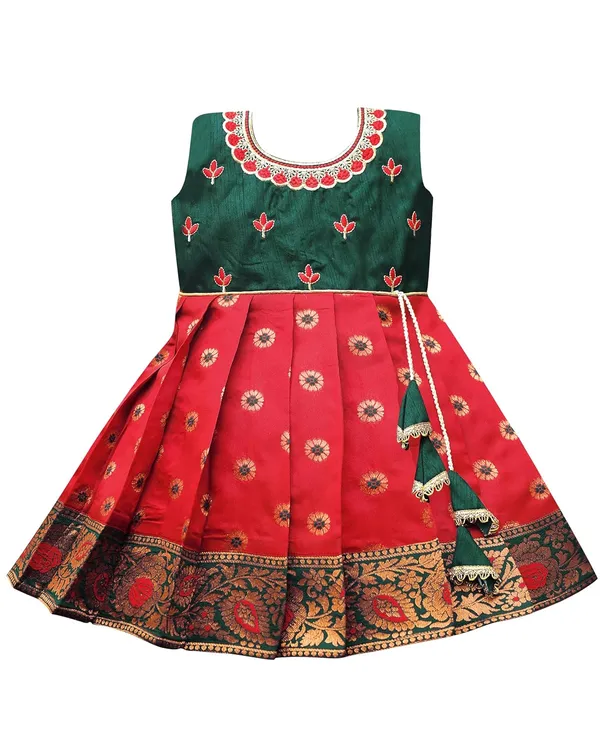 South_Indian_Jacquard_Silk_Frock_Dress