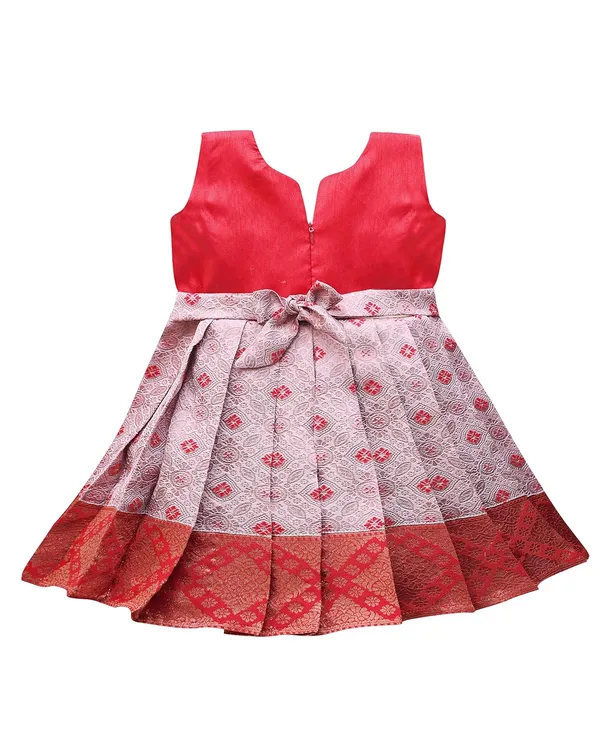 Girls_Jacquard_Silk_Frock_Dress