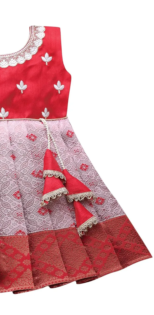 Girls_Jacquard_Silk_Frock_Dress