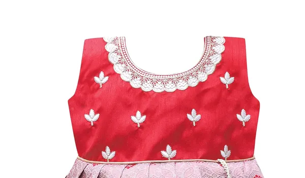 Girls_Jacquard_Silk_Frock_Dress