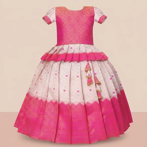 South_Indian_Pattu_Pavadai_Lehenga_Choli_For_Baby_Girls