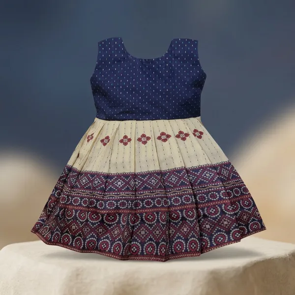 Girls_Jacquard_Silk_Frock_Dress