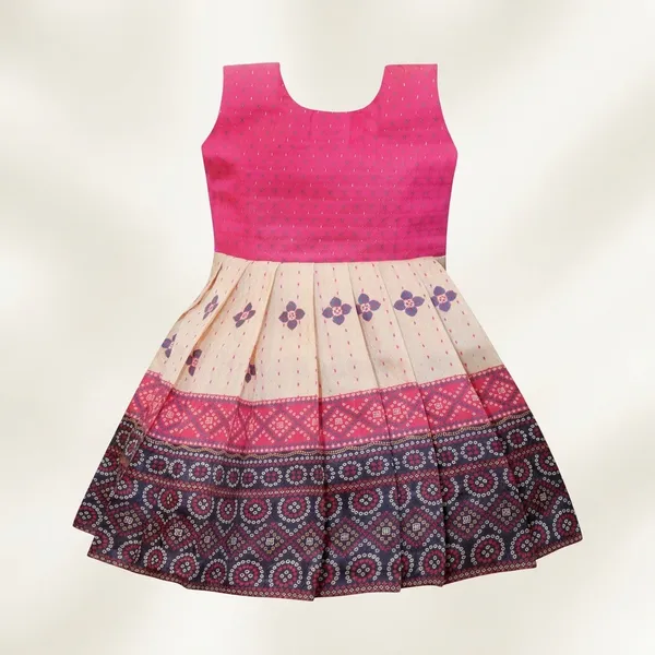 Girls_Jacquard_Silk_Frock_Dress