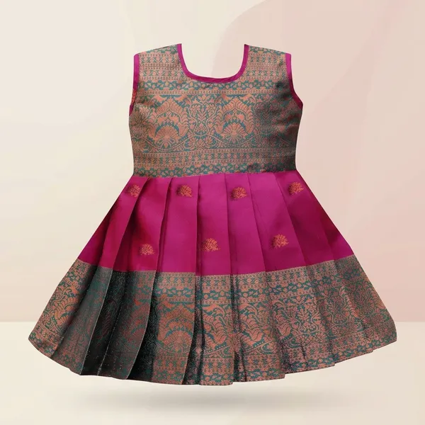 South_Indian_Pattu_Pavadai_Lehenga_Choli_For_Baby_Girls